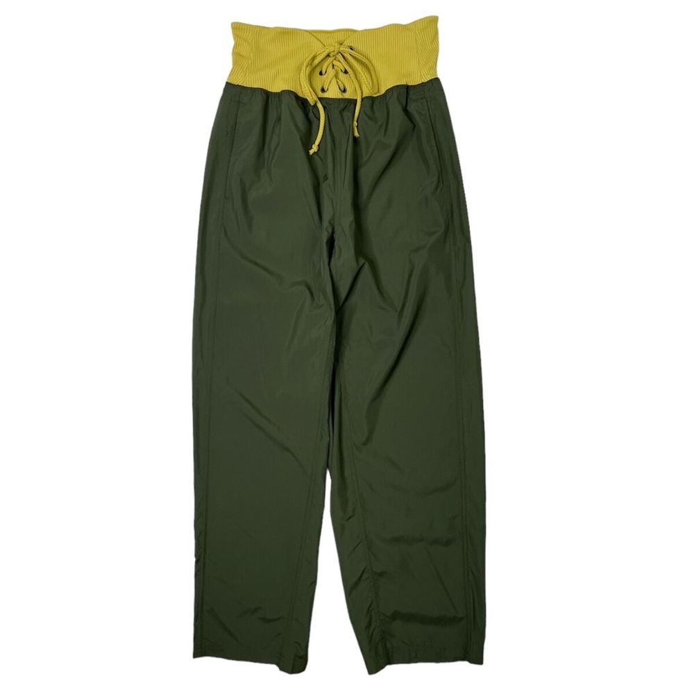Free People Movement Blitzed Out Army Green Lace Up Wide Leg Pants Women's S